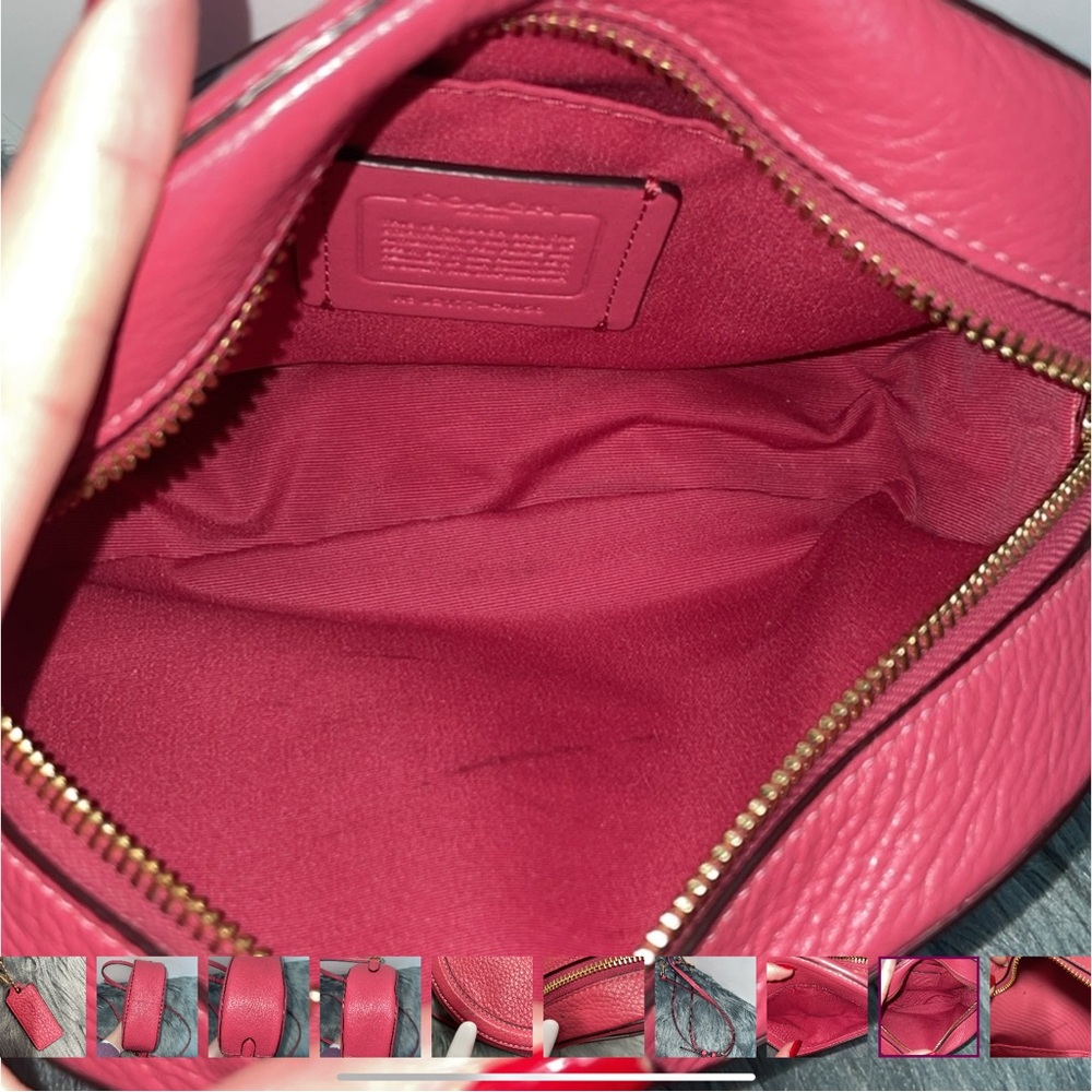 Coach Pink Leather Crossbody Bag with Embossed Design - Picture 11 of 14